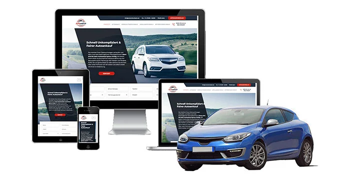 Ankaufseite mobil – Autoankauf Wiehl mit rotem PKW